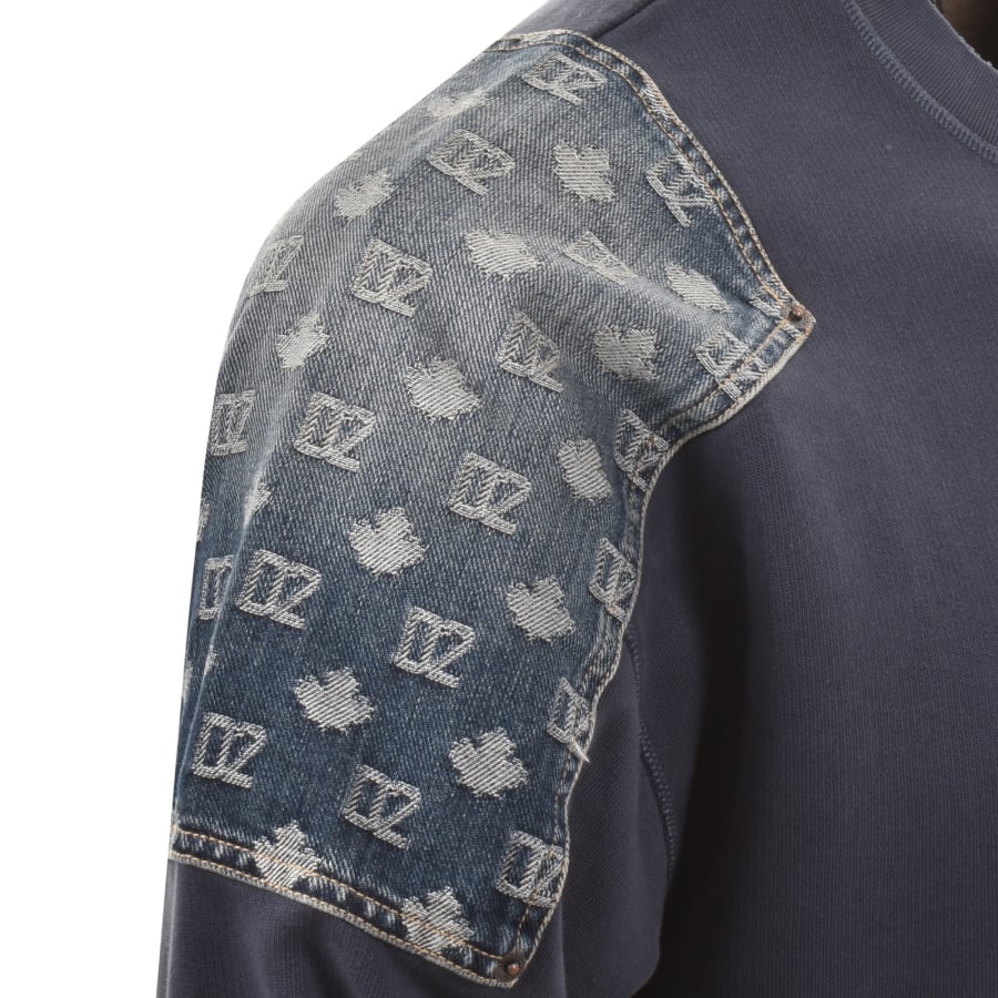 Image number 3 for DSQUARED2 Monogram Denim Sweatshirt Navy