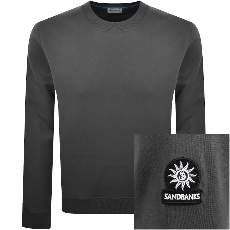Image number 1 for Sandbanks Badge Logo Sweatshirt Grey