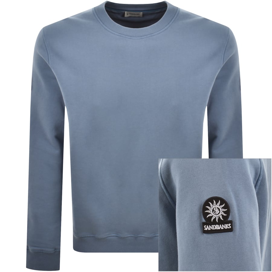 Image number 1 for Sandbanks Badge Logo Sweatshirt Blue