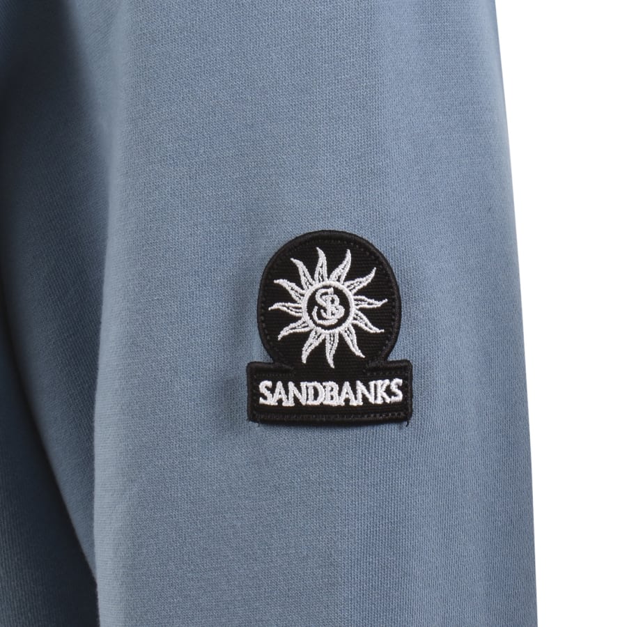 Image number 4 for Sandbanks Badge Logo Hoodie Blue