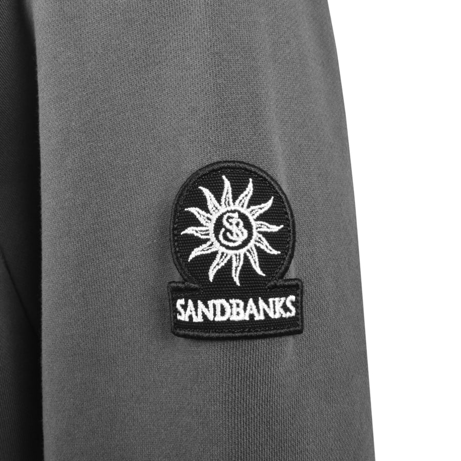 Image number 4 for Sandbanks Badge Logo Hoodie Grey