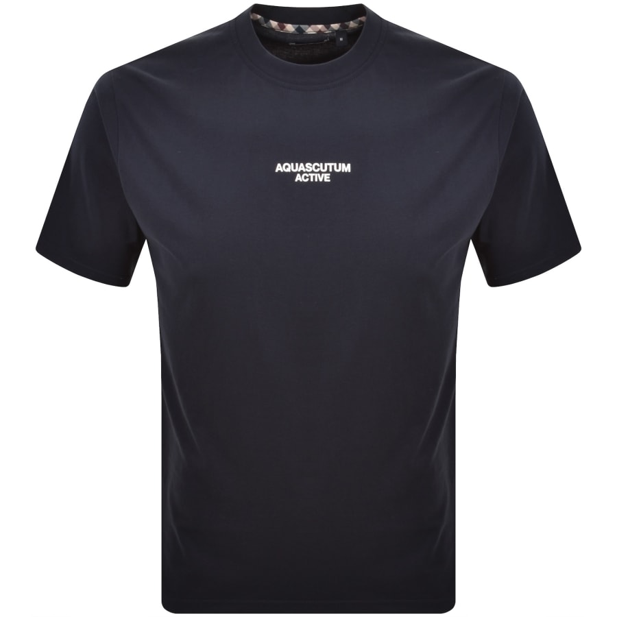 Image number 2 for Aquascutum Back Graphic T Shirt Navy