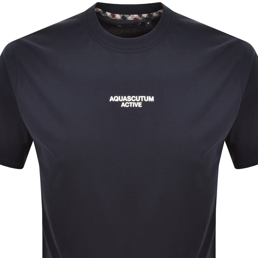 Image number 3 for Aquascutum Back Graphic T Shirt Navy