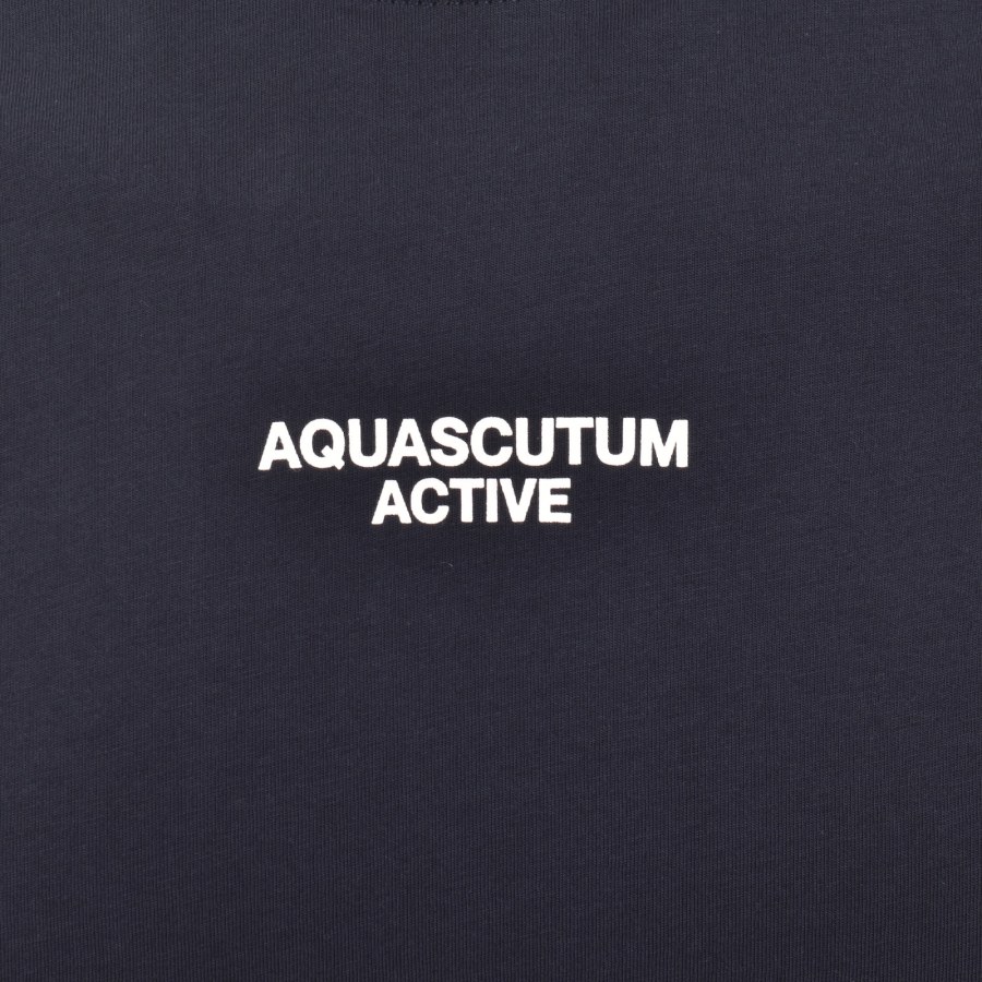 Image number 4 for Aquascutum Back Graphic T Shirt Navy