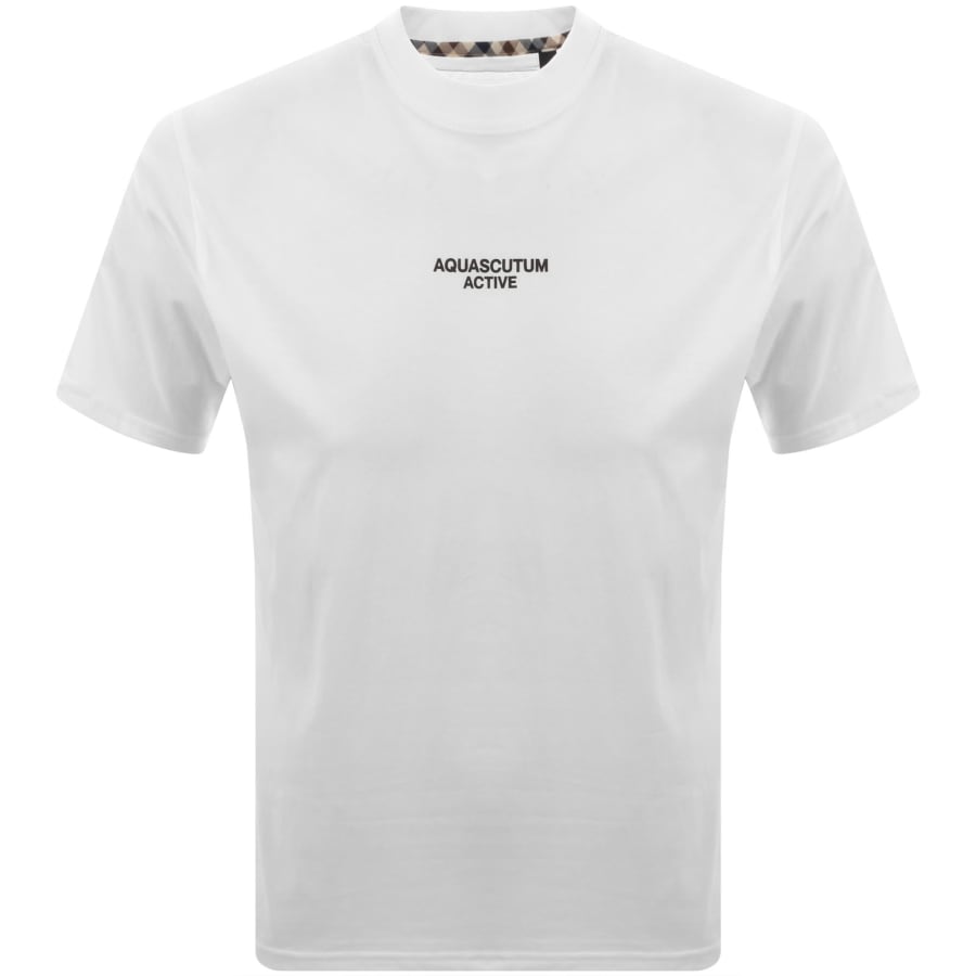 Image number 2 for Aquascutum Back Graphic T Shirt White