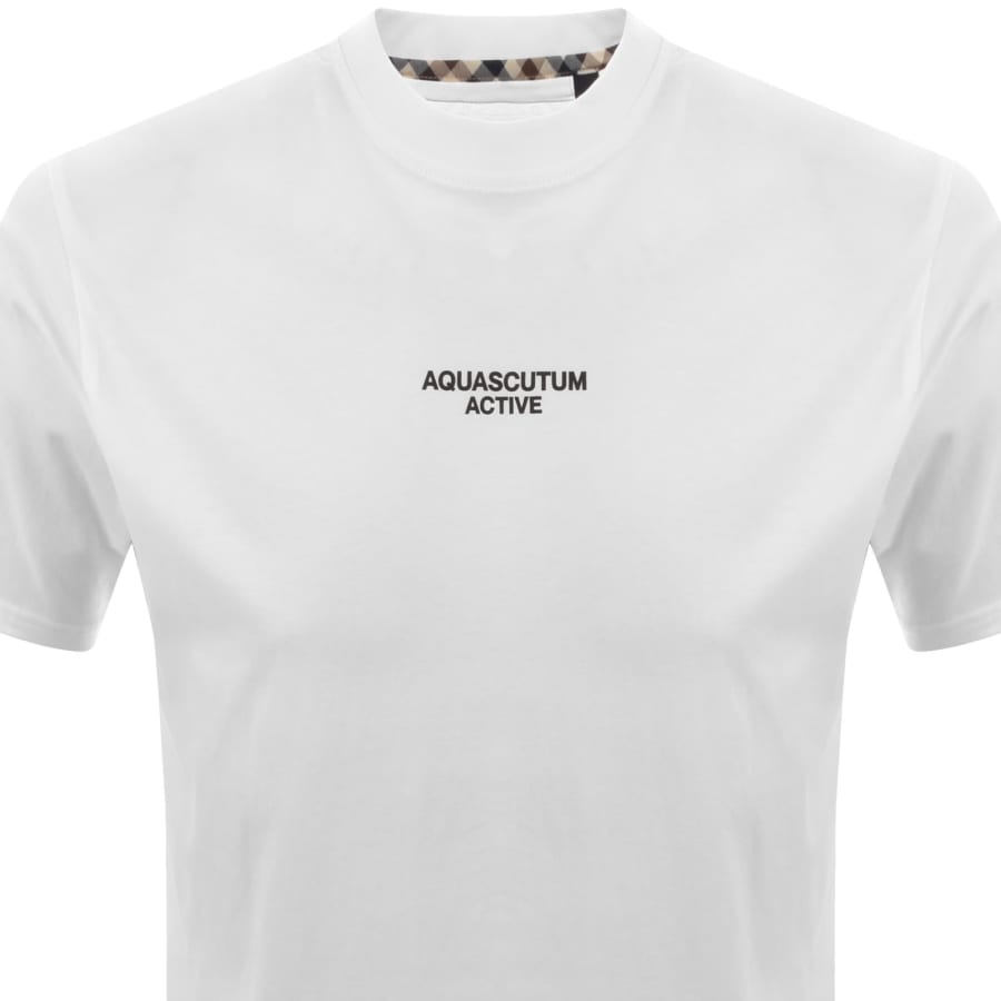 Image number 3 for Aquascutum Back Graphic T Shirt White