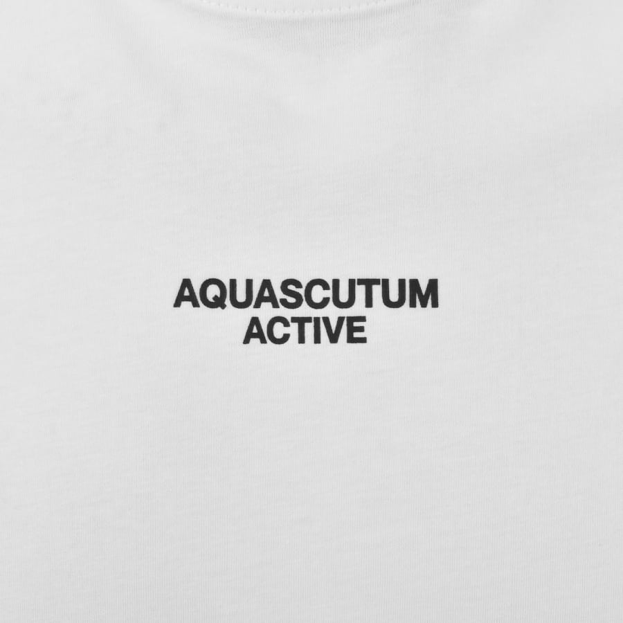Image number 4 for Aquascutum Back Graphic T Shirt White