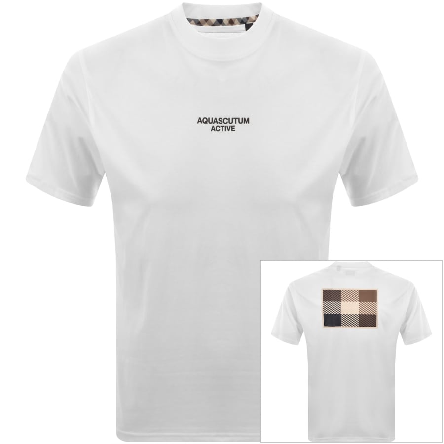 Image number 1 for Aquascutum Back Graphic T Shirt White