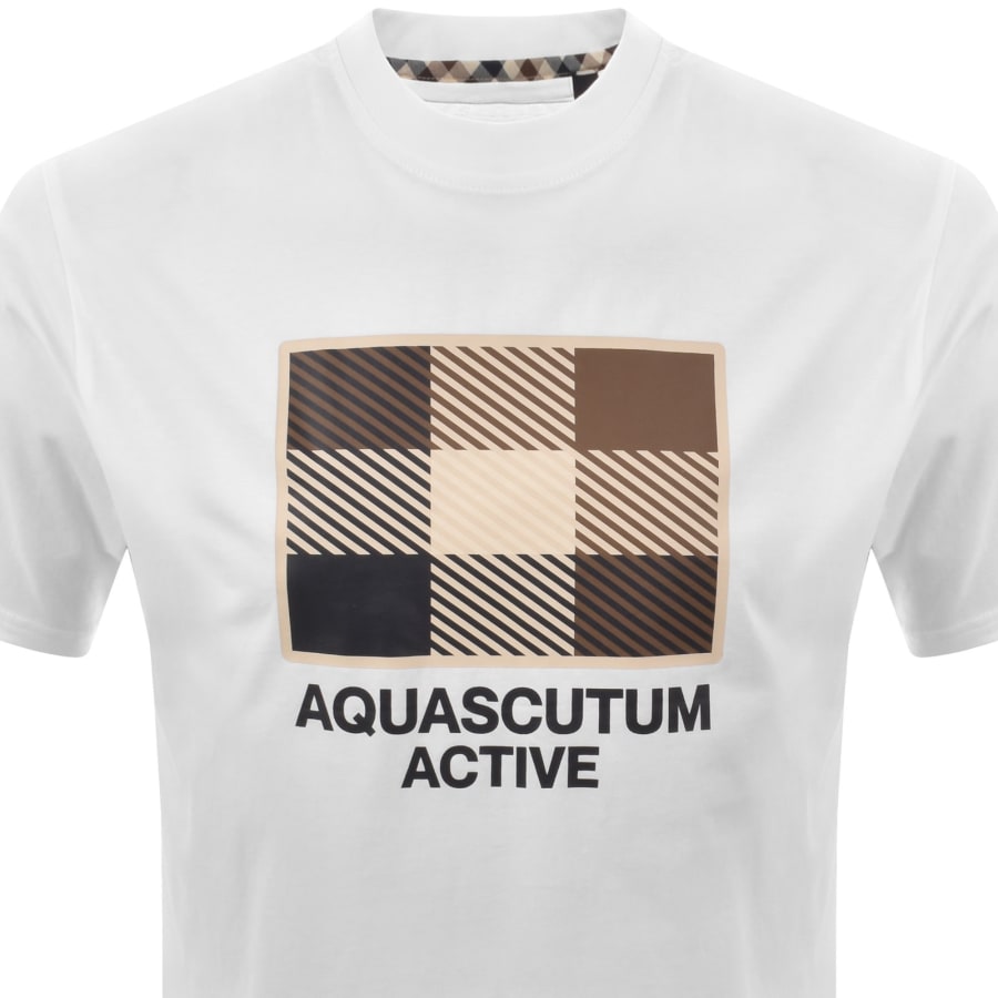 Image number 2 for Aquascutum Graphic T Shirt White