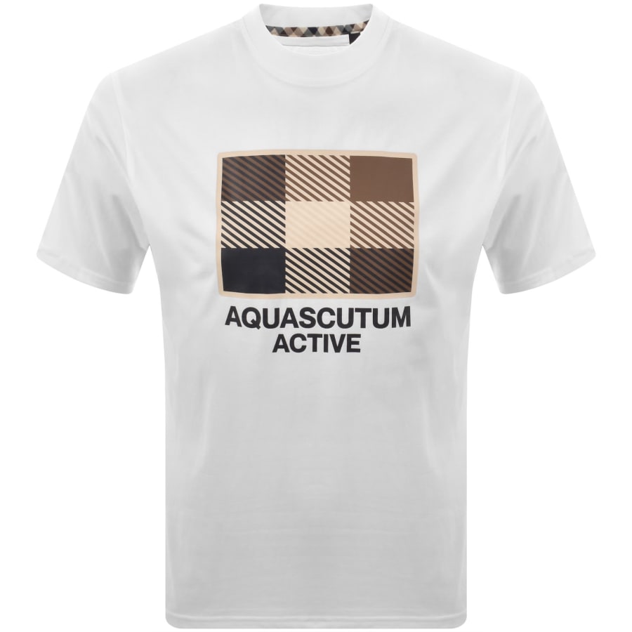 Image number 1 for Aquascutum Graphic T Shirt White