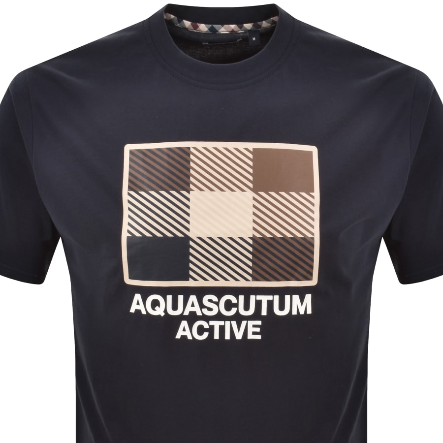 Image number 2 for Aquascutum Graphic T Shirt Navy