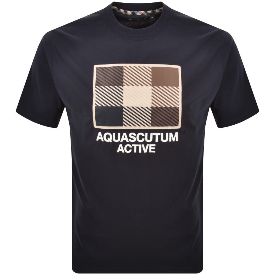 Image number 1 for Aquascutum Graphic T Shirt Navy