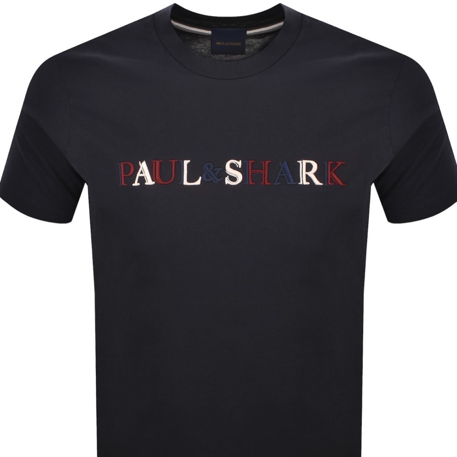 Image number 2 for Paul And Shark Logo T Shirt Navy