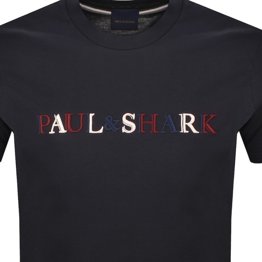 Image number 3 for Paul And Shark Logo T Shirt Navy