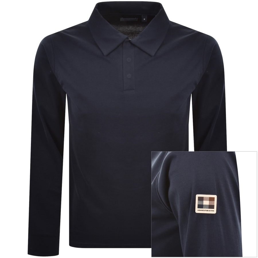 Image number 1 for Aquascutum Tech Jersey Polo T Shirt Navy