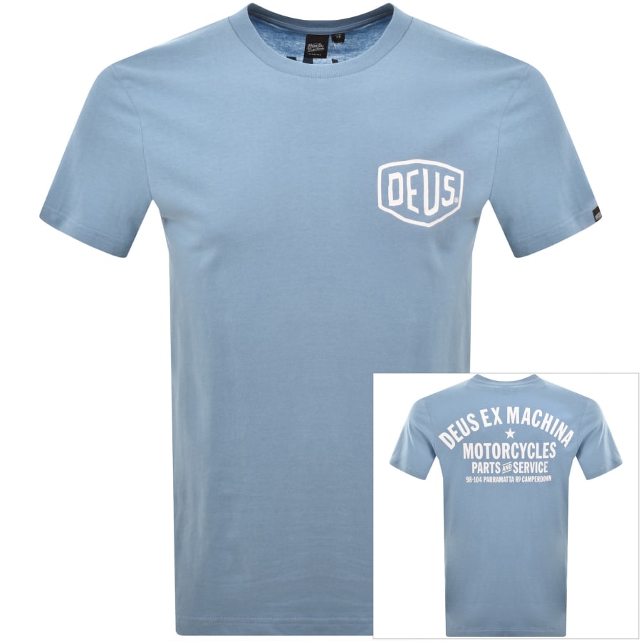 Image number 1 for Deus Ex Machina Camperdown Address T Shirt Blue