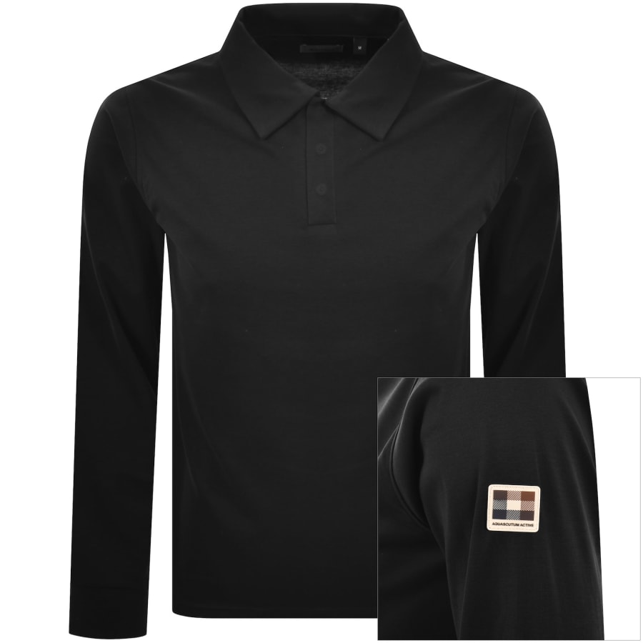 Image number 1 for Aquascutum Tech Jersey Polo T Shirt Black
