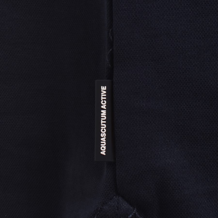 Image number 4 for Aquascutum Check Collar Polo T Shirt Navy