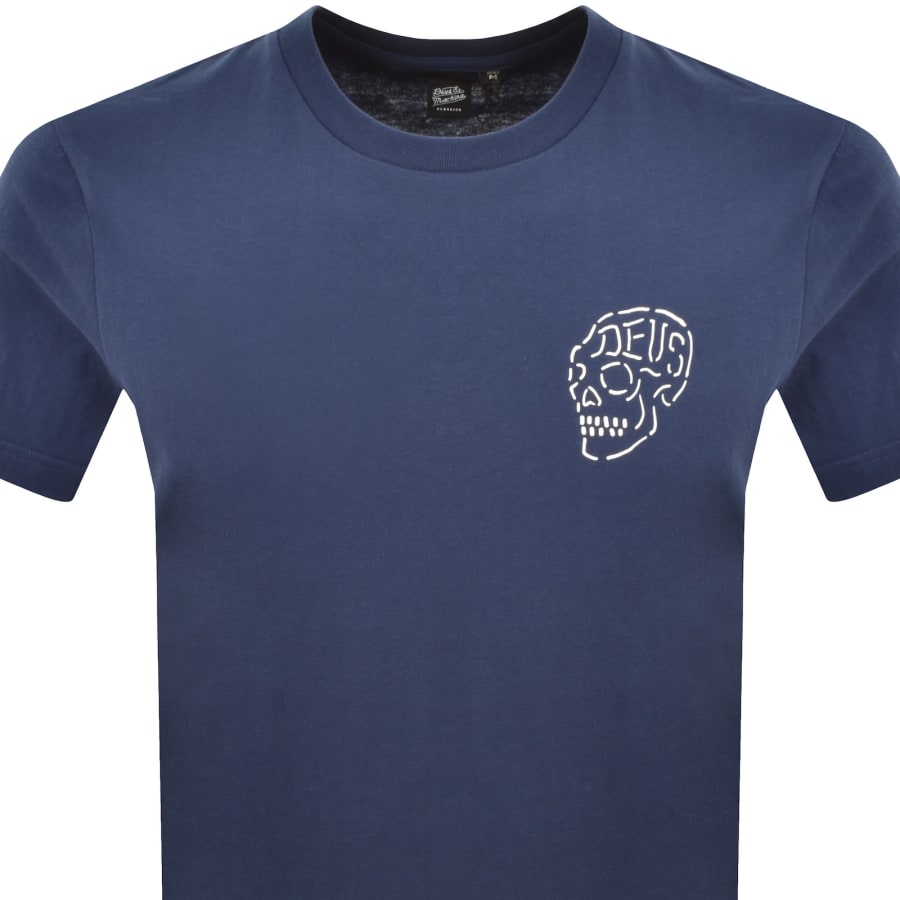 Image number 3 for Deus Ex Machina Venice Skull T Shirt Blue