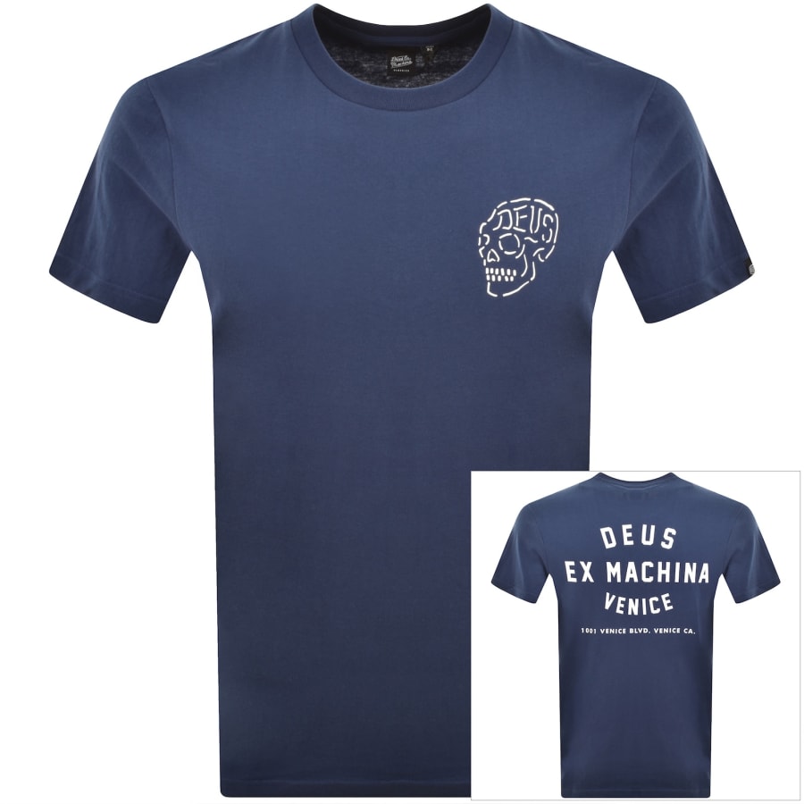 Image number 1 for Deus Ex Machina Venice Skull T Shirt Blue