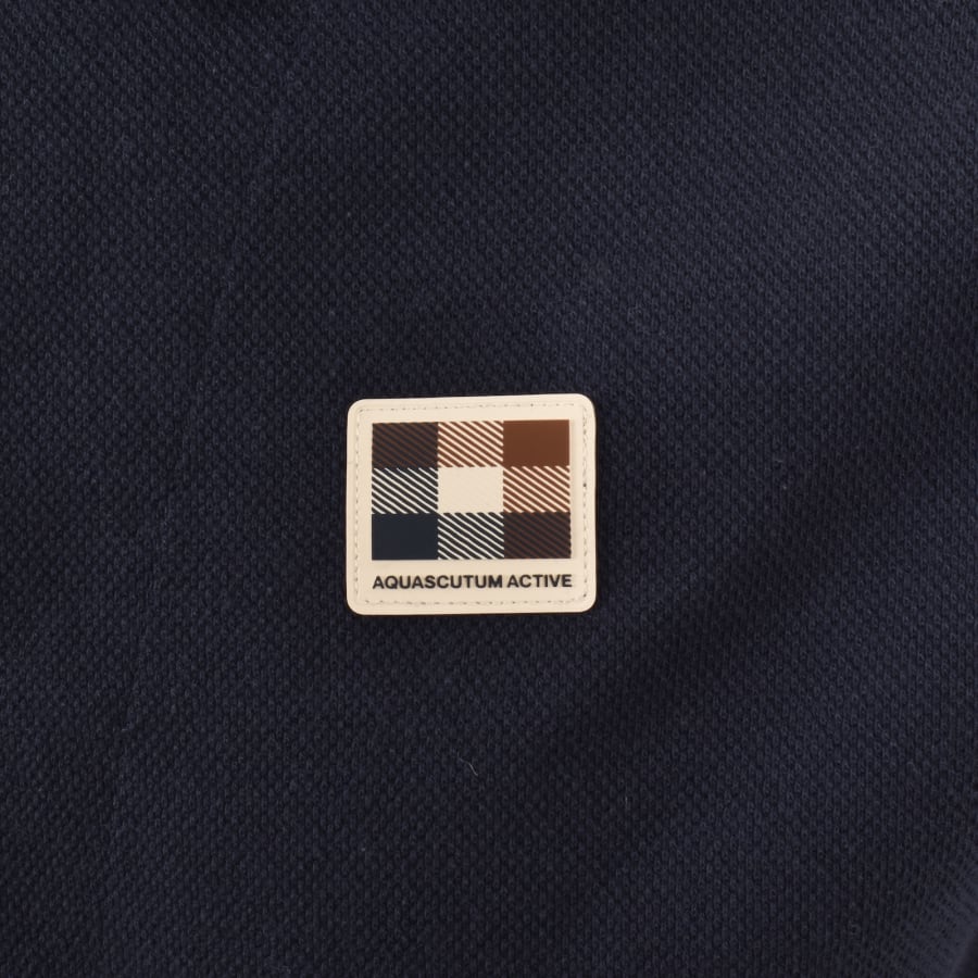 Image number 3 for Aquascutum Zip Collar Polo Navy