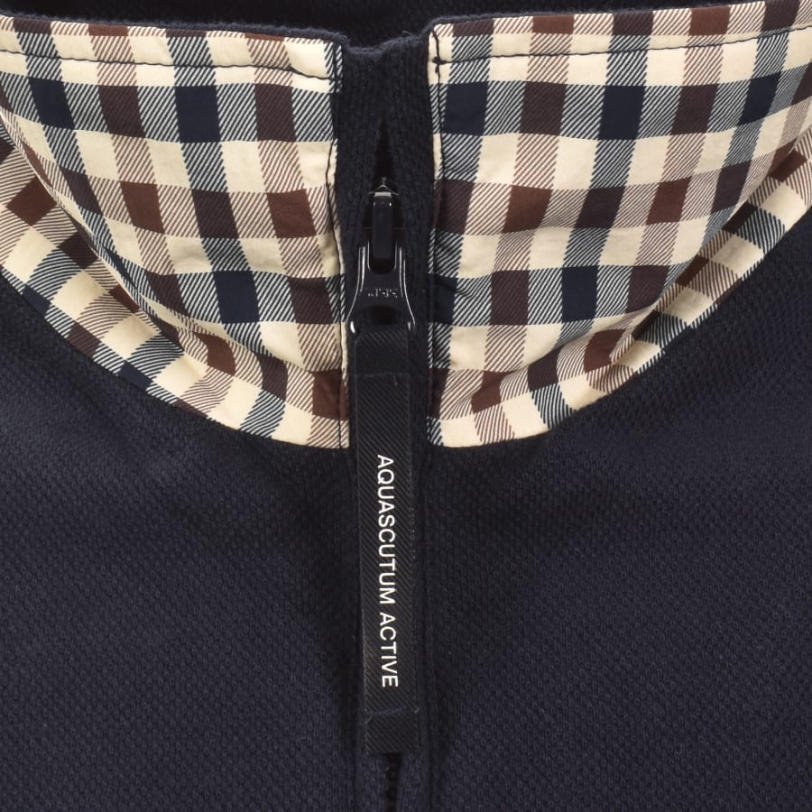 Image number 4 for Aquascutum Zip Collar Polo Navy