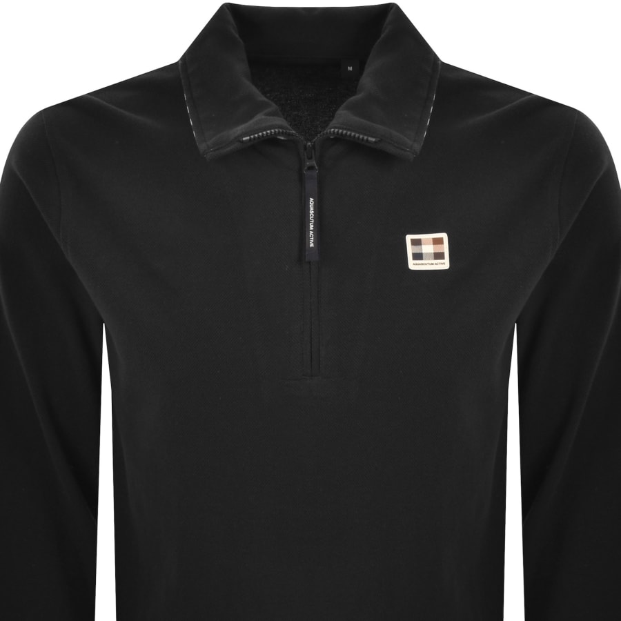 Image number 2 for Aquascutum Zip Collar Polo Black