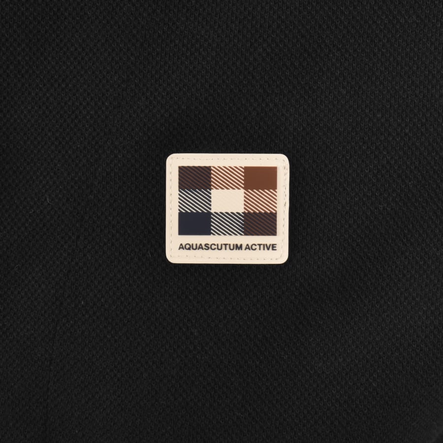 Image number 3 for Aquascutum Zip Collar Polo Black