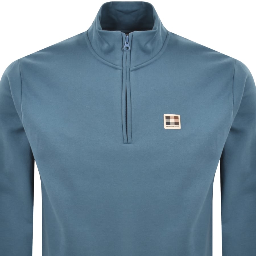 Image number 2 for Aquascutum Active Quarter Zip Fleece Blue