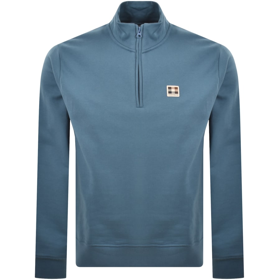 Image number 1 for Aquascutum Active Quarter Zip Fleece Blue