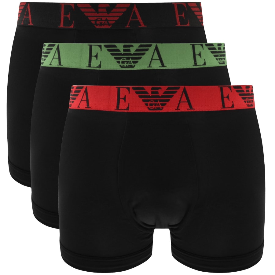 Image number 1 for Emporio Armani Underwear 3 Pack Trunks Black