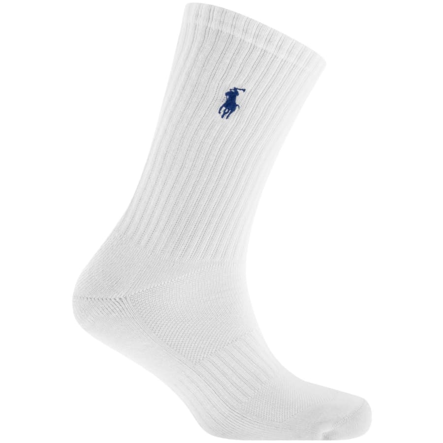 Image number 2 for Ralph Lauren 6 Pack Crew Socks White