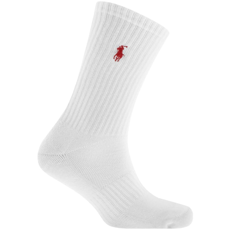 Image number 4 for Ralph Lauren 6 Pack Crew Socks White
