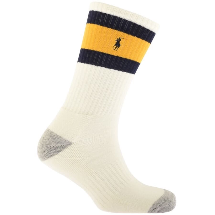 Image number 2 for Ralph Lauren 3 Pack Classic Sport Socks Cream