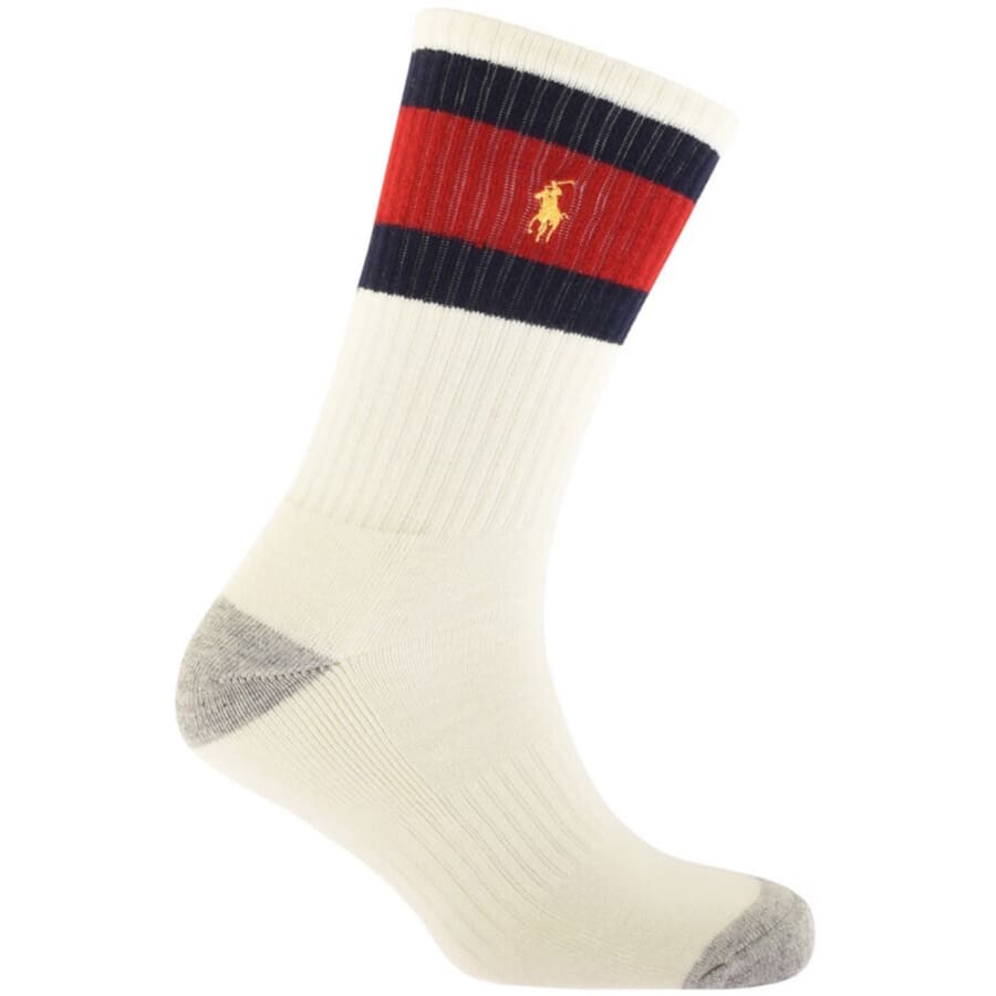 Image number 4 for Ralph Lauren 3 Pack Classic Sport Socks Cream