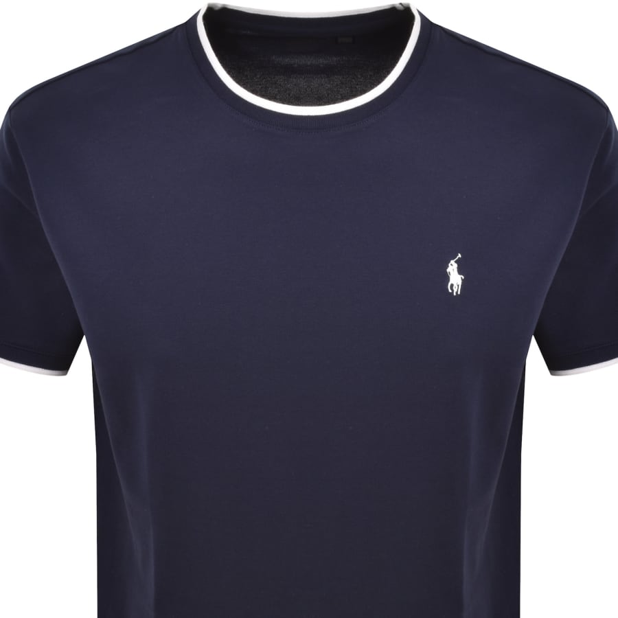 Image number 2 for Ralph Lauren Crew Neck Pique T Shirt Navy