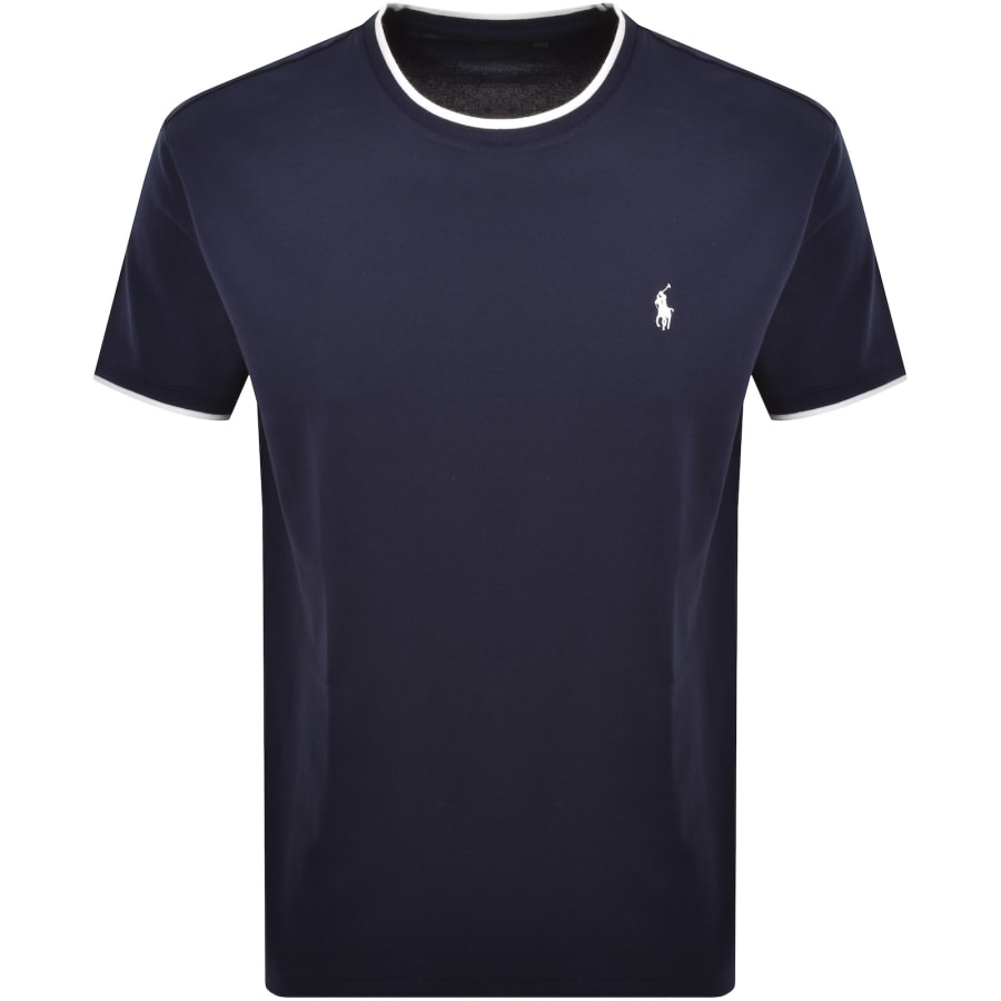 Image number 1 for Ralph Lauren Crew Neck Pique T Shirt Navy