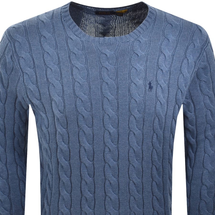 Image number 2 for Ralph Lauren Driver Crew Neck Knit Jumper Blue