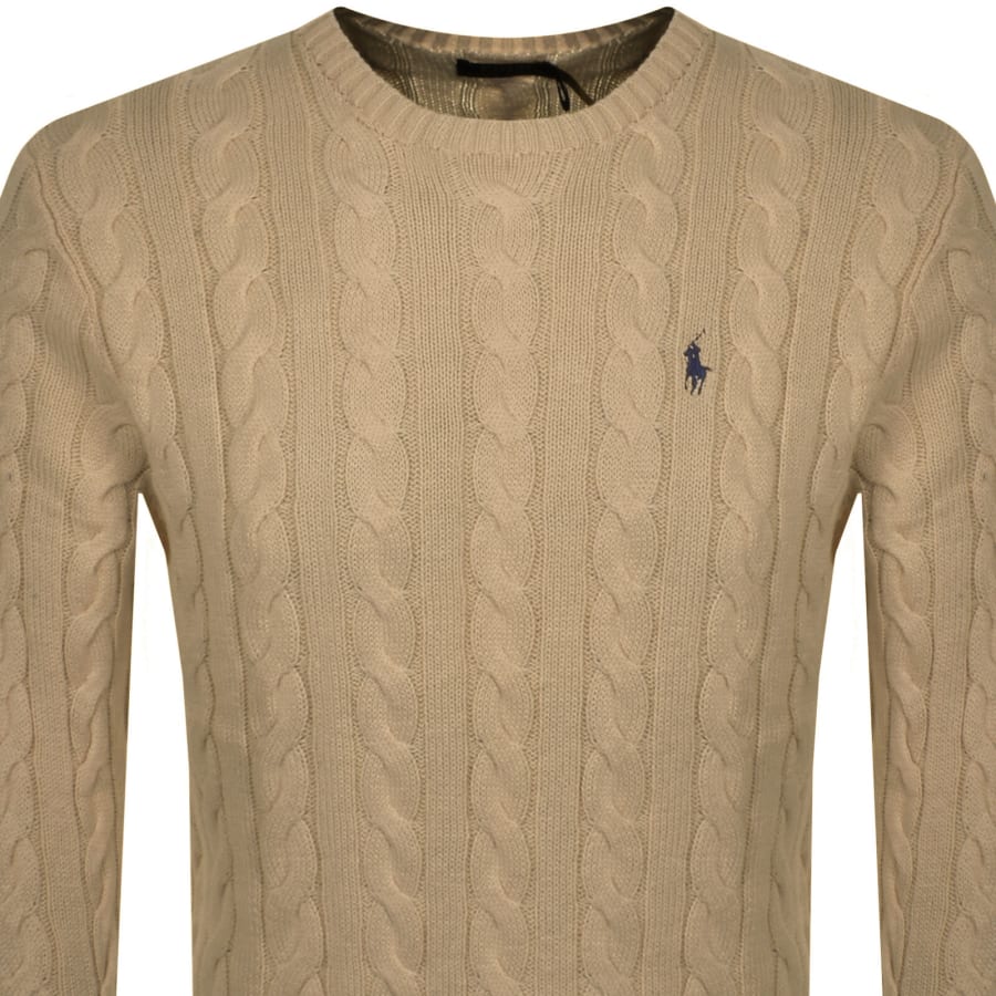 Image number 2 for Ralph Lauren Driver Crew Neck Knit Jumper Brown