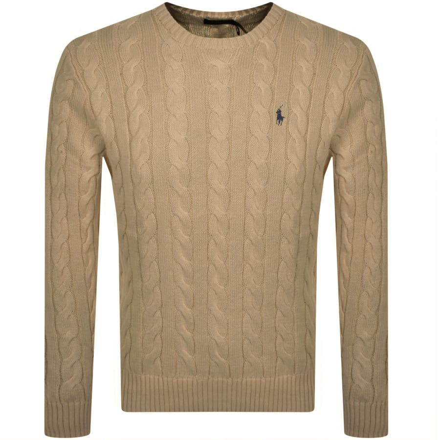 Image number 1 for Ralph Lauren Driver Crew Neck Knit Jumper Brown