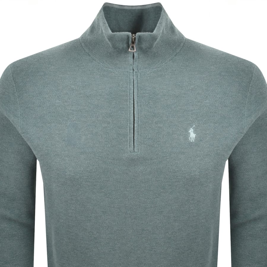 Image number 2 for Ralph Lauren Half Zip Knit Jumper Blue