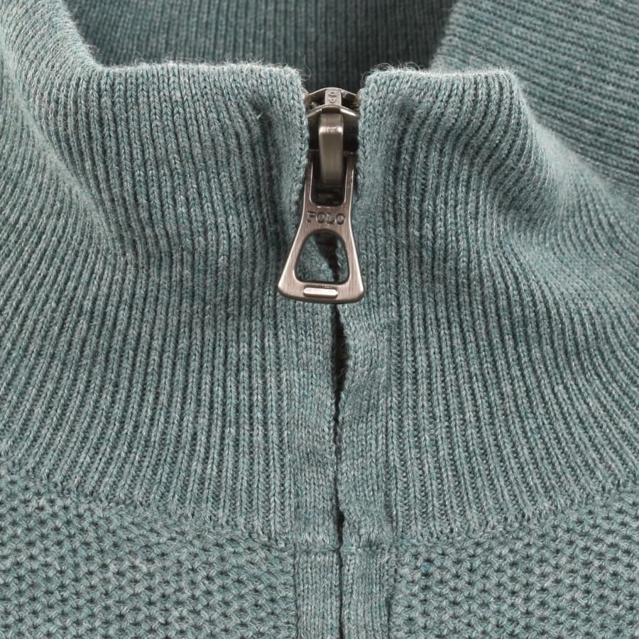 Image number 4 for Ralph Lauren Half Zip Knit Jumper Blue
