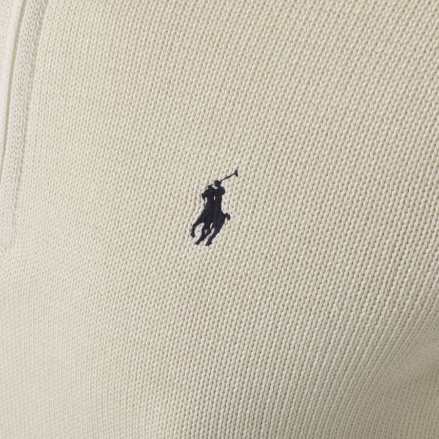 Image number 3 for Ralph Lauren Half Zip Knit Jumper Cream