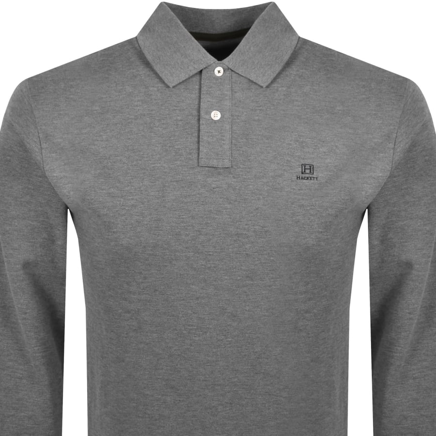 Image number 2 for Hackett Heritage Small Logo Polo T Shirt Ash Grey