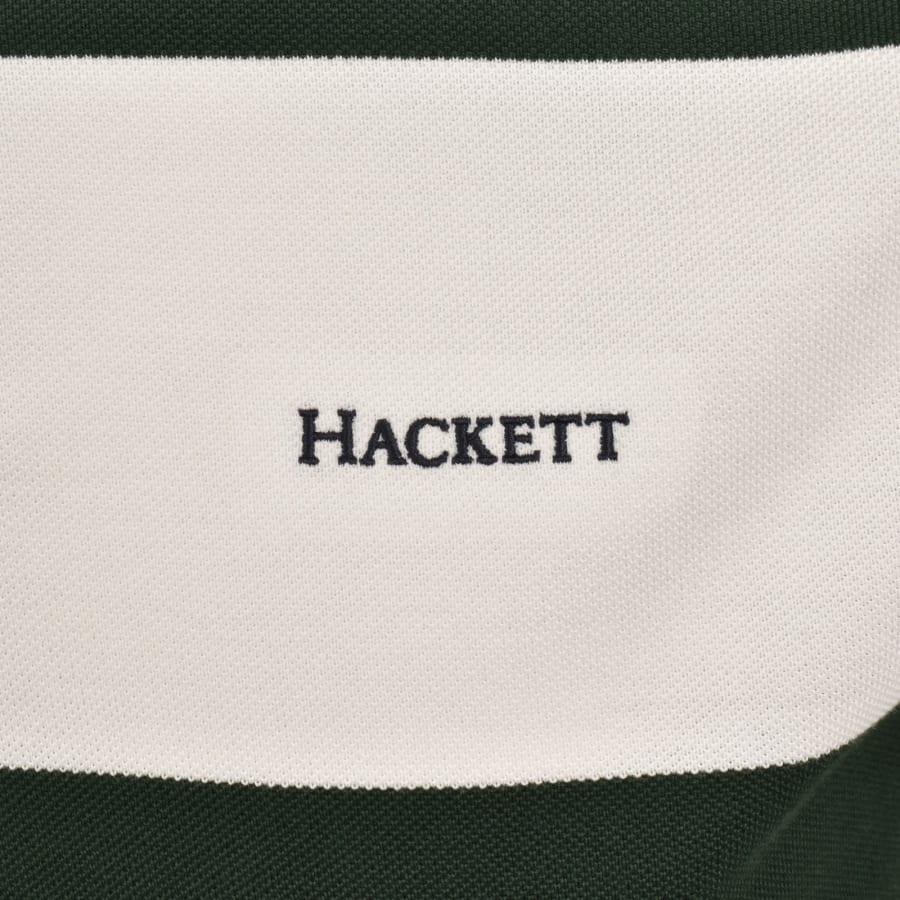 Image number 4 for Hackett Heritage Stripe Polo Rugby Green