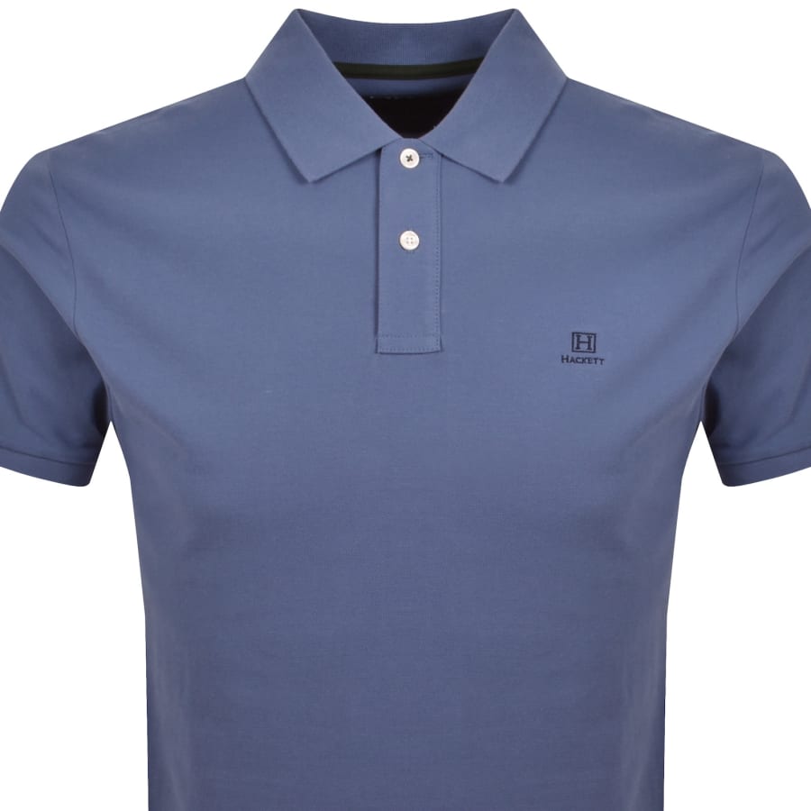 Image number 2 for Hackett Heritage Small Logo Polo T Shirt Eton Blue