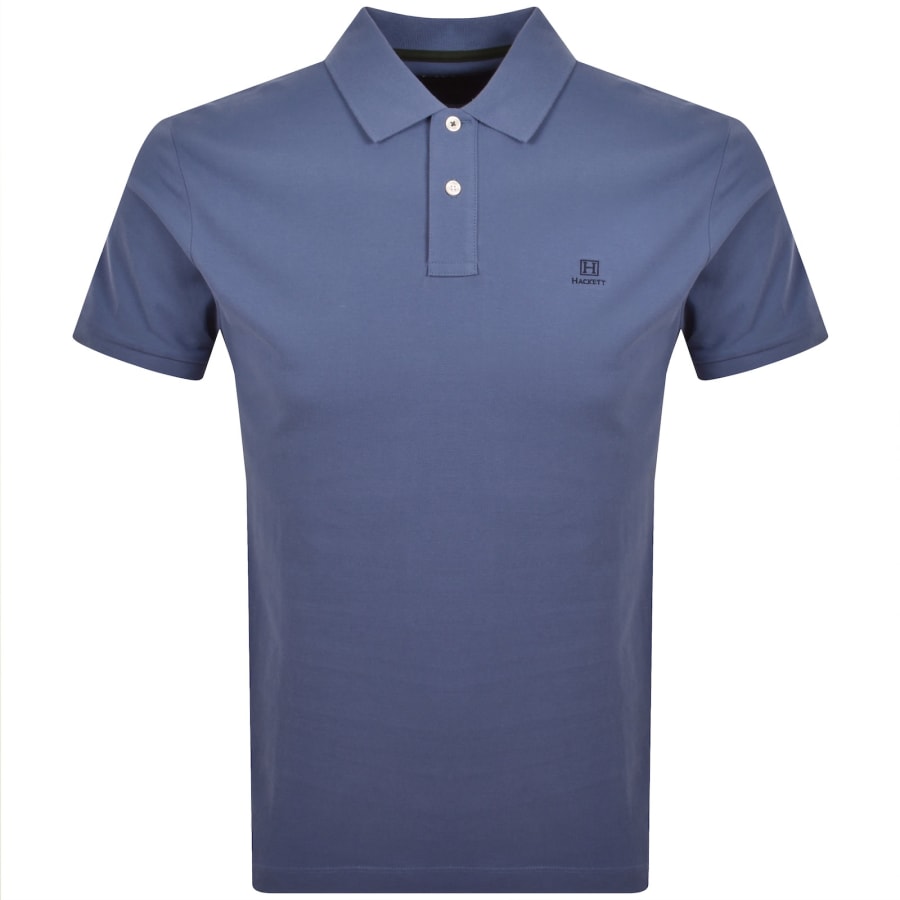 Image number 1 for Hackett Heritage Small Logo Polo T Shirt Eton Blue