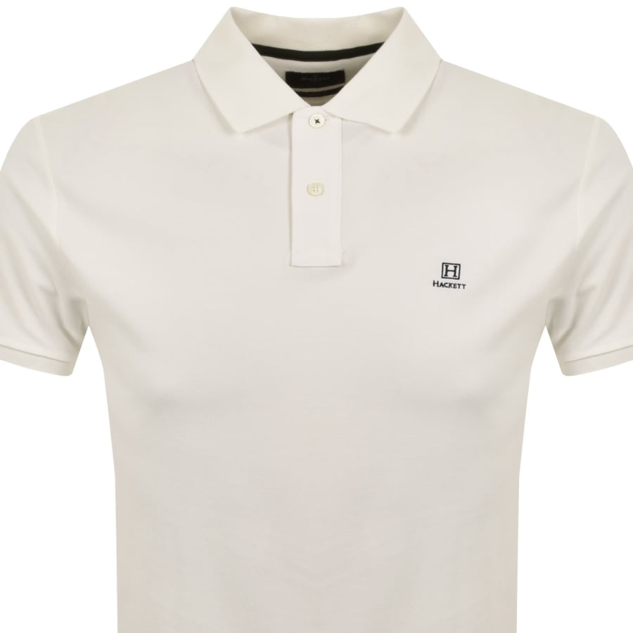 Image number 2 for Hackett Heritage Small Logo Polo T Shirt Off White