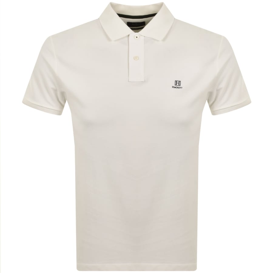 Image number 1 for Hackett Heritage Small Logo Polo T Shirt Off White