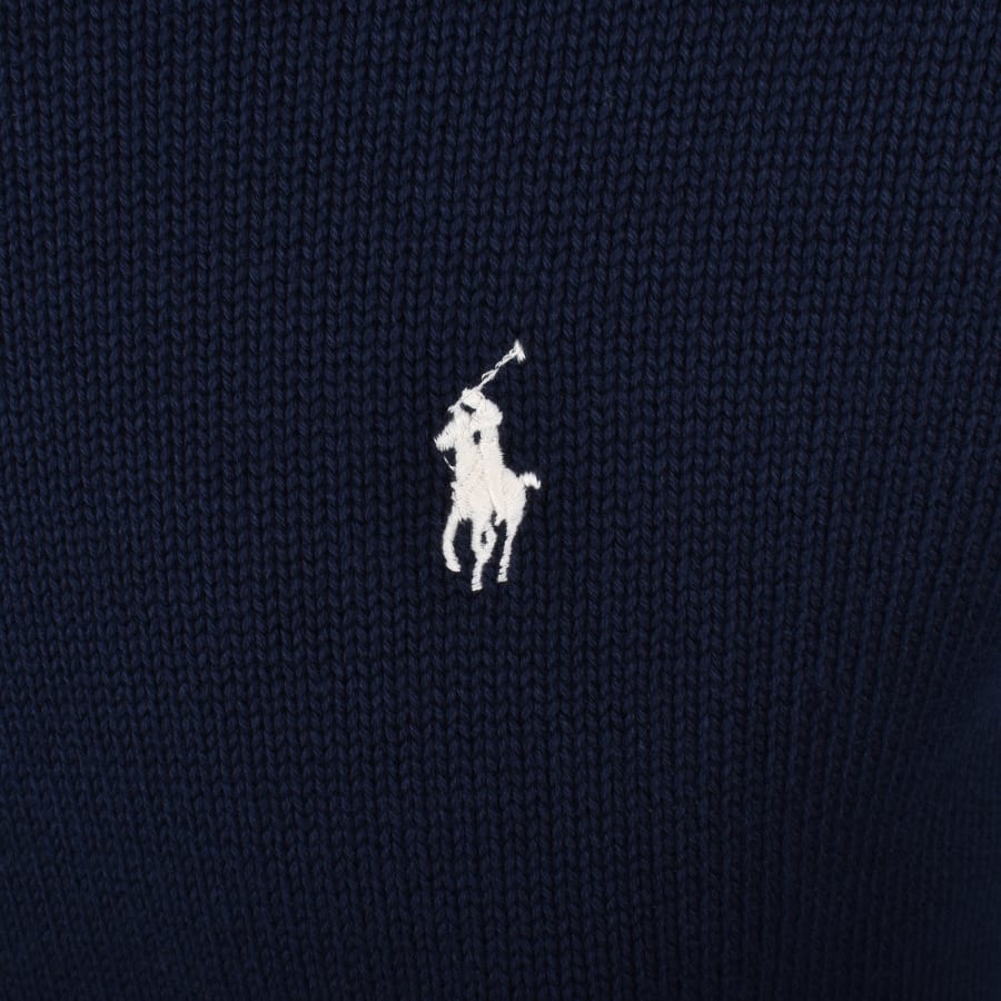 Image number 3 for Ralph Lauren Half Zip Knit Jumper Navy